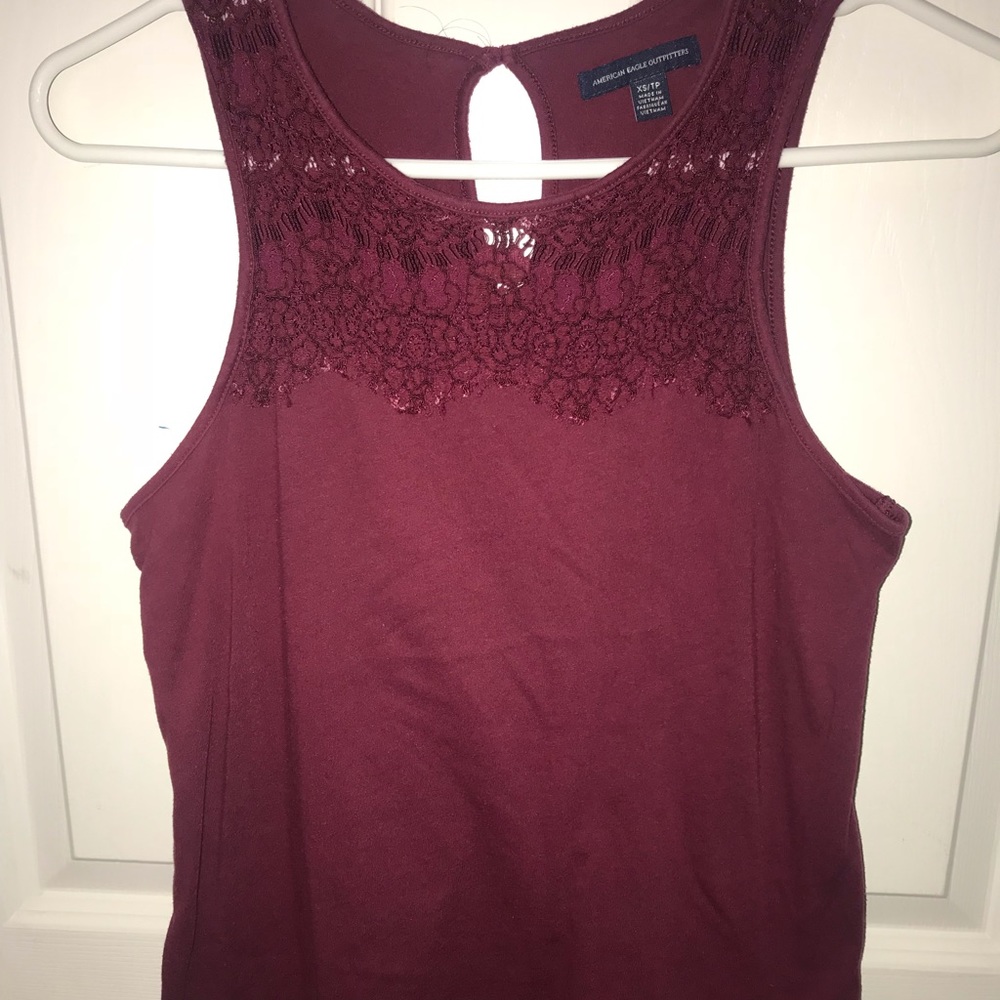 American Eagle Maroon Tank Top